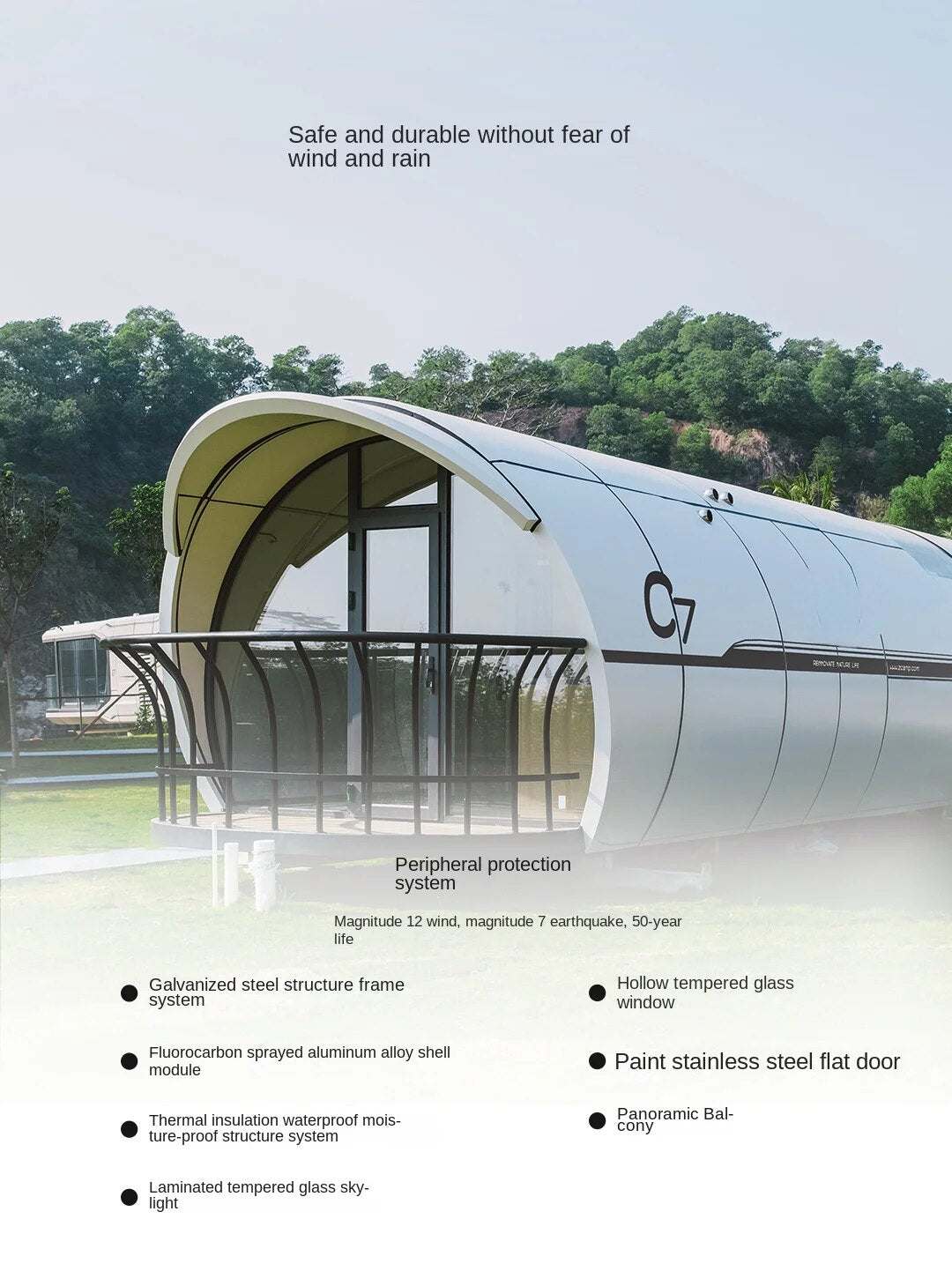 Camp Space Capsule Prefabricated House Glass Room Homestay Hotel Outdoor Camping Viewing Room