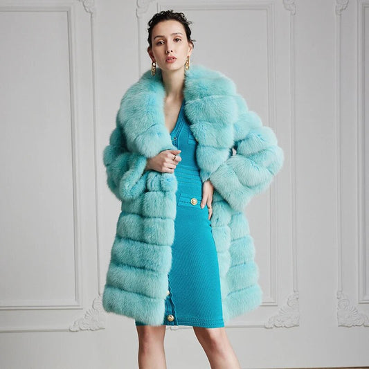 Women's Fur Coat 2223 Trend Natural Long The Sable Mink Fur Outerwear Jackets Trench Coats New in Outdoor Clothes Clothing