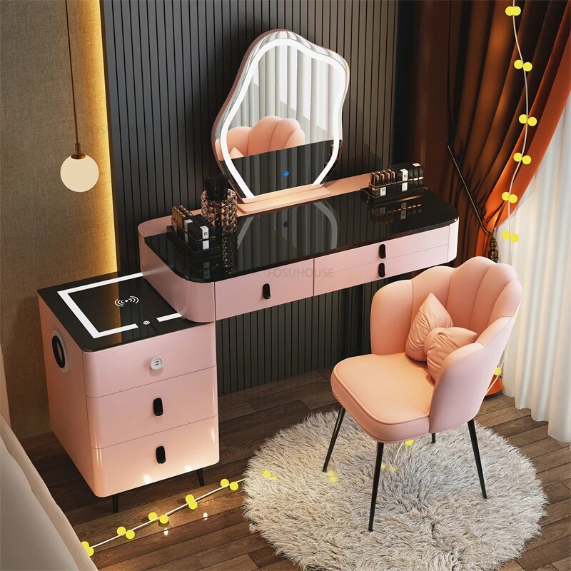 Nordic Light Luxury Dressers Multifunctional Bedroom Dressing Tables Storage home Furniture Makeup Dressing Table with Mirror Z