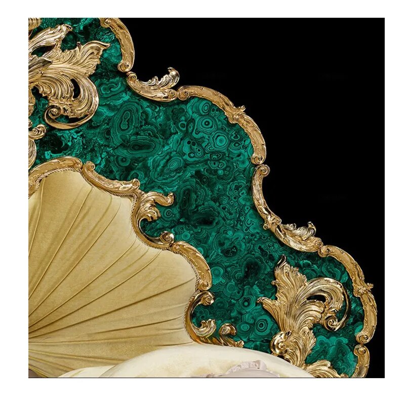 Peacock Stone Headboard Peacock Green Stone Customized High end Luxury Stone Customized Manufacturer Peacock Stone Furniture Pan