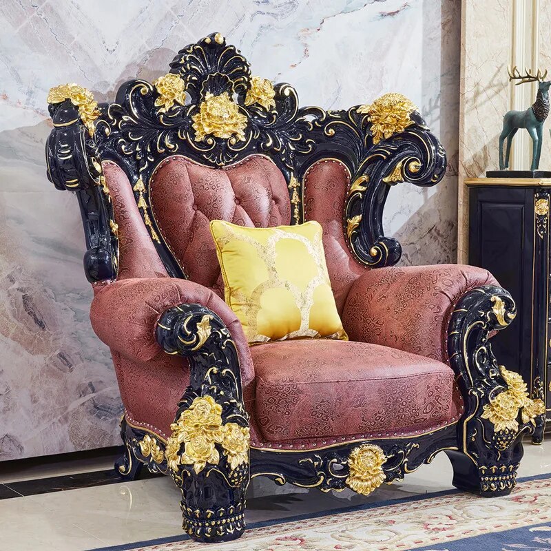 European-style Leather Extra-large Sofa Luxury Solid Wood Top Layer In Villa Hotel Lobby Modern Living Room Furniture
