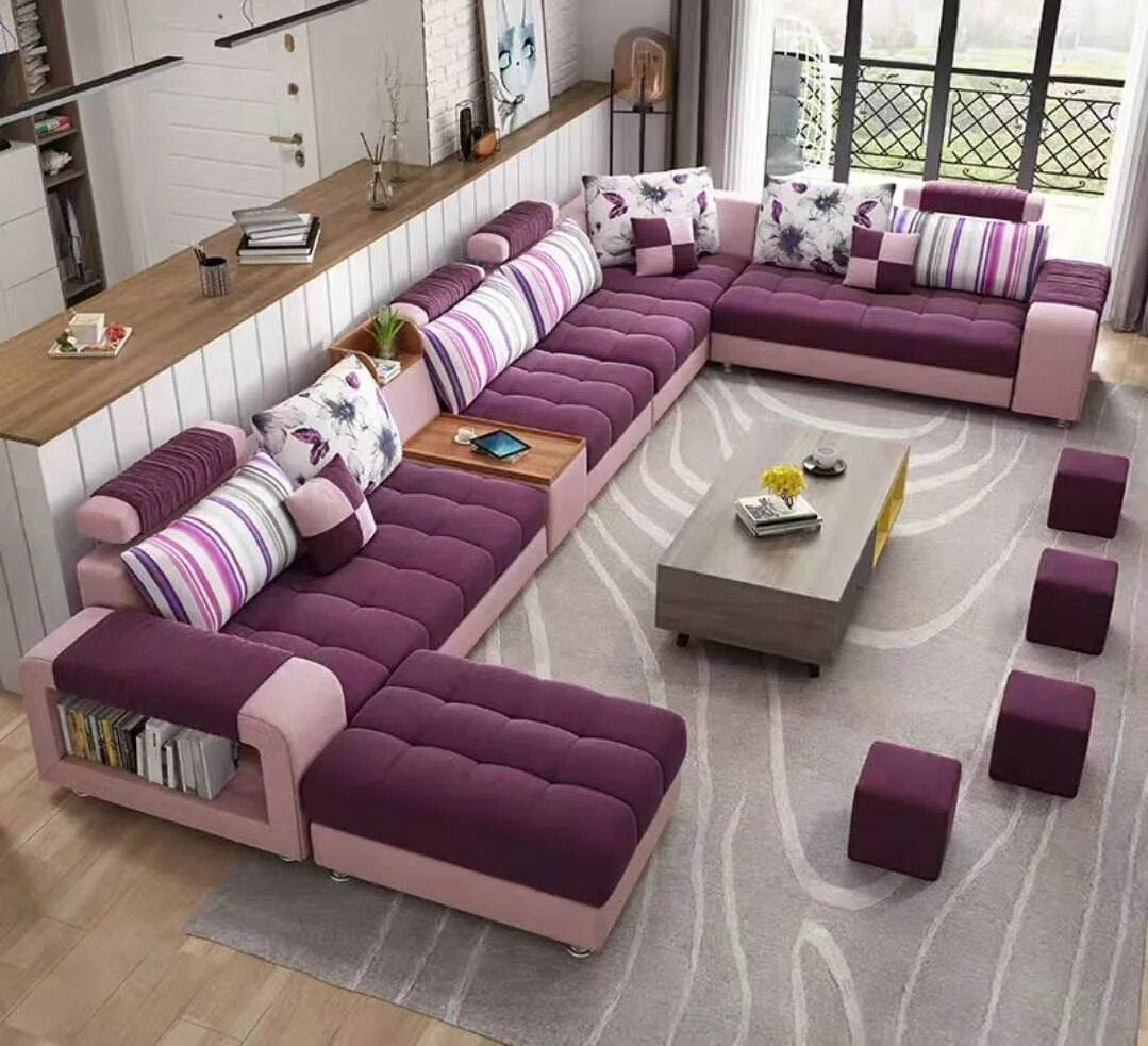 Modern Sofa Set Furniture Living Room Sectional Sofas L-Shaped Fabric Sofa Hot Sale