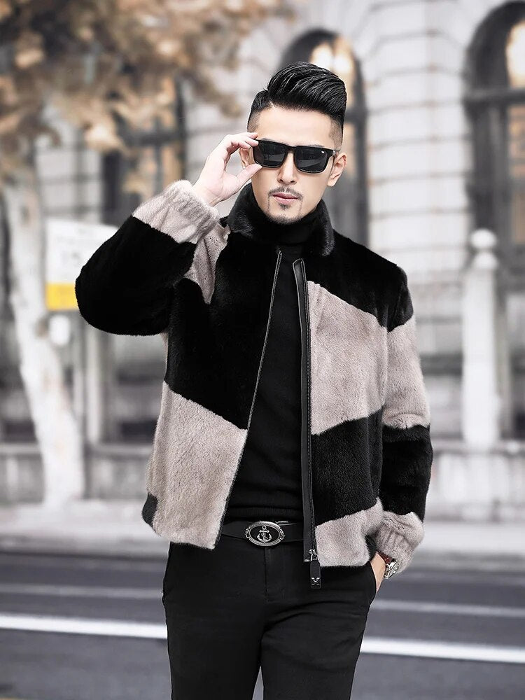 Men Jacket Thick 2024 Men's Clothing Winter Mens Jackets Velvet Real Mink Coat Short Male Clothes Ropa Hombre LXR413