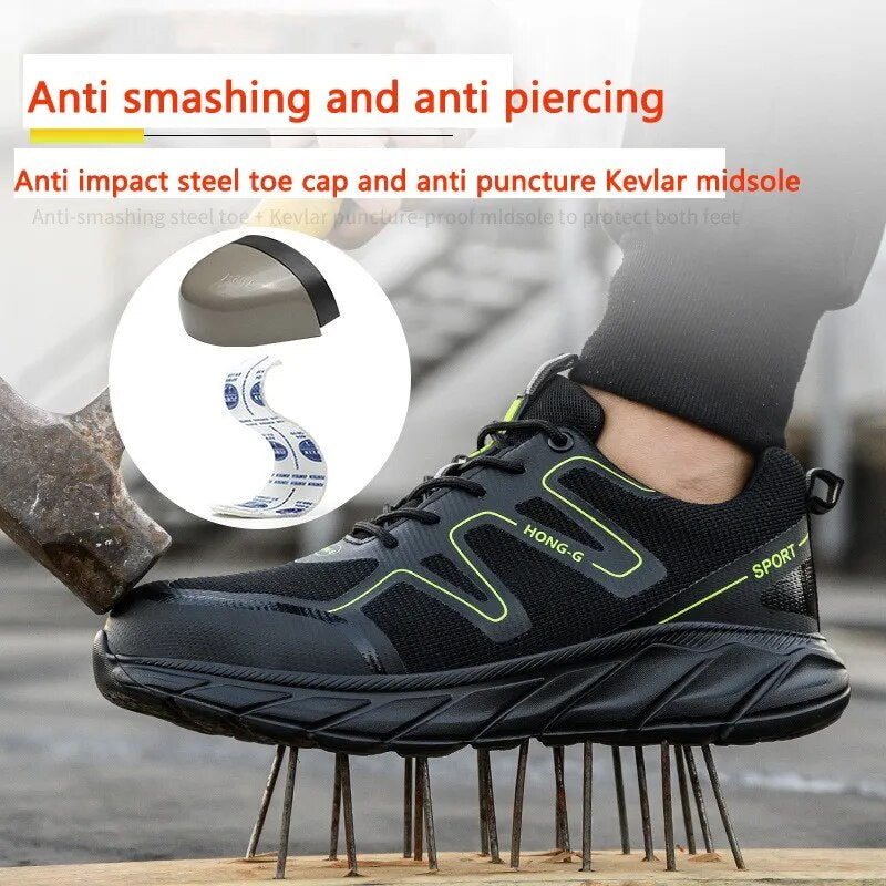 Steel Toe Cap Anti Impact Anti Puncture Safety Shoes 2023 New For Men Evd Sole Lightweight Breathable And Wear-resistan Sneaker