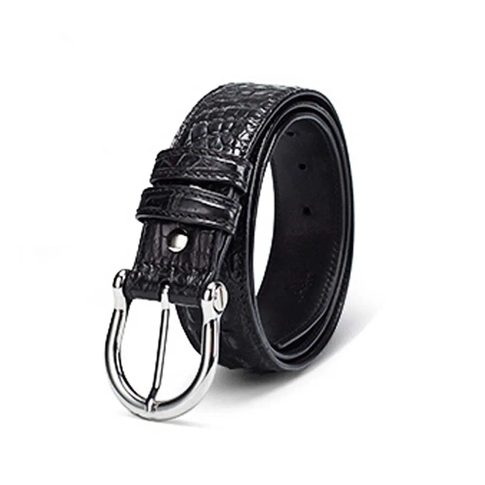 gete Import  crocodile skin  Belt  male  genuine leather  Pin buckle  crocodile skin  Belt  personality  leisure men waist belt