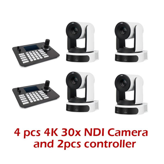 SMTAV AI tracking 4K UHD 30X Video Camera NDI and 2pcs controller