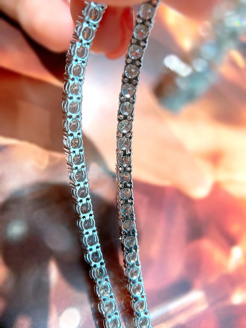 LUOWEND 18K White Gold Bracelet Real Natural 5.30carat Diamond Bracelet for Women Wedding Luxury Tennis Deign Fine Jewelry