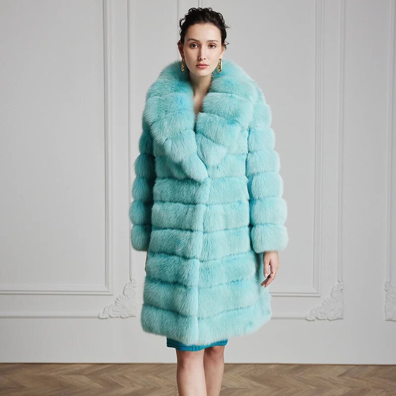 Women's Fur Coat 2223 Trend Natural Long The Sable Mink Fur Outerwear Jackets Trench Coats New in Outdoor Clothes Clothing