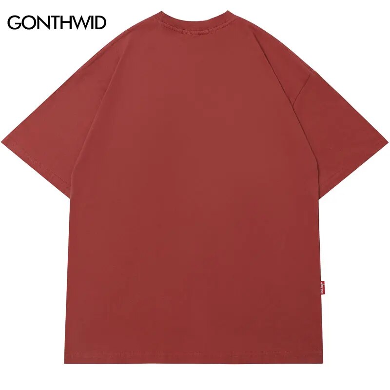 Hip Hop T Shirt Streetwear Shadow Graphic Print Tshirt Harajuku Gothic Punk Oversize Tee Shirts Men Fashion Casual Loose Top Tee