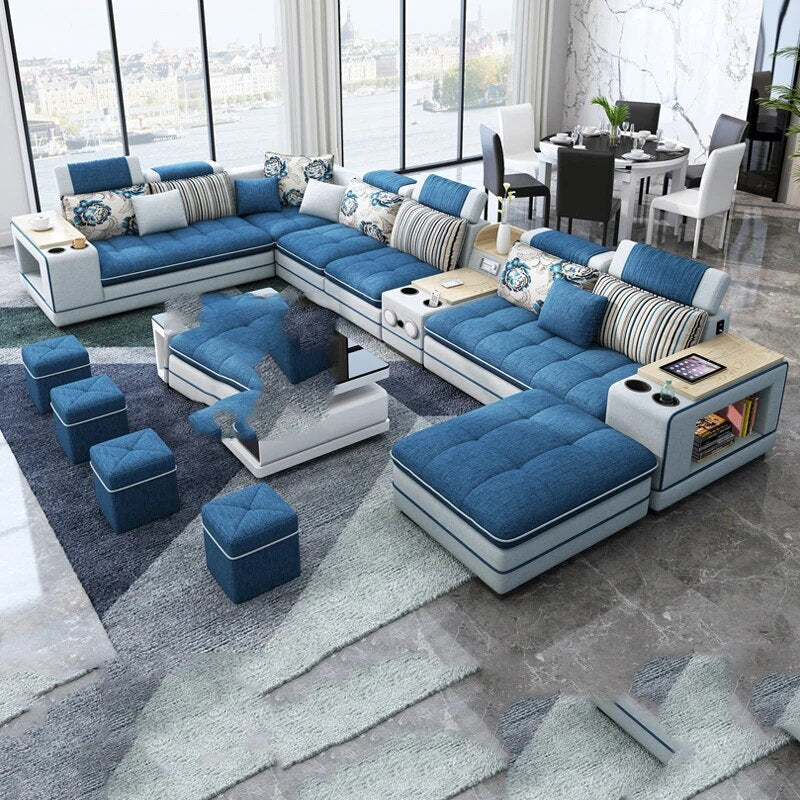 Fabric Living Room Sofa Chaiselong Creative Shape Corner Minimalist Couch Nordic Modern Wohnzimmer Sofas Bedroom Furniture WXHYH