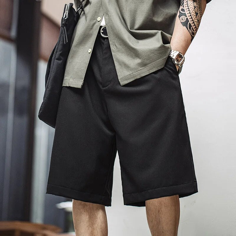 Maden Workwear American Casual Shorts Drop Loose Straight Fit Versatile 5-point Suit Pants for Men's Sport Gym Summer