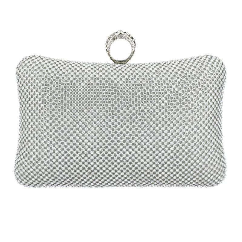Ladies Evening Party Clutch Bag Evening Clutch Handbag Chain Women Wallet Purse for Cellphone Lipstick Wedding Clutch Silver