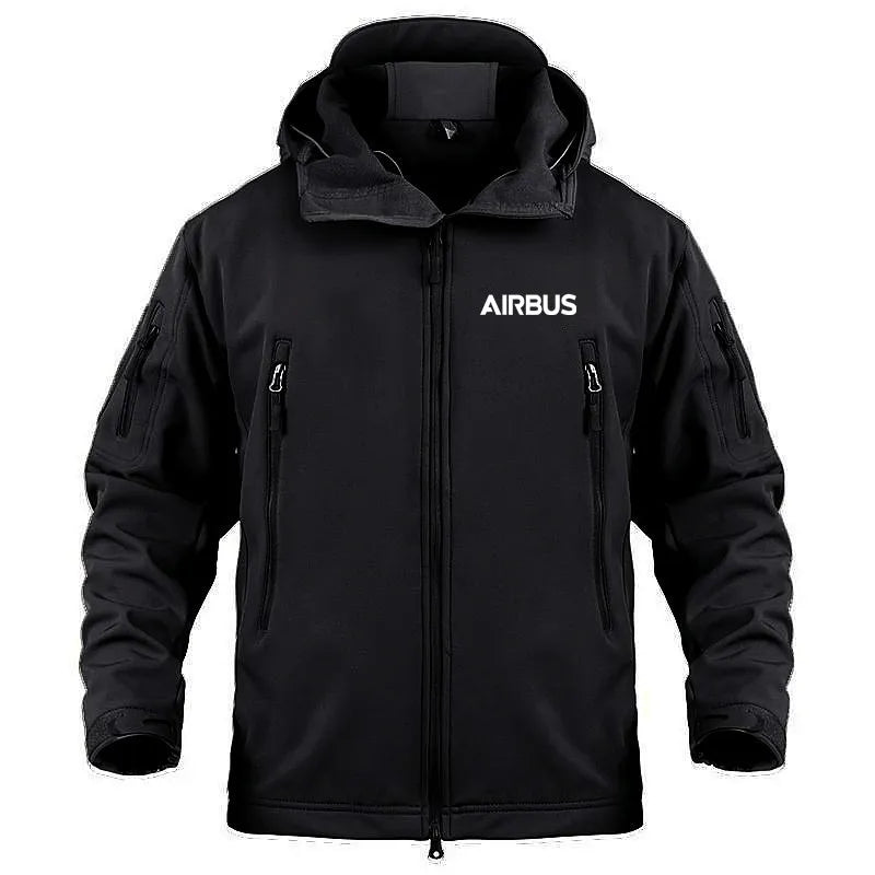 2022 New Autumn Winter Fleece Warm Multiple Pockets Airbus Zipper Hooded Man Coat Jacket Military Outdoor SoftShell Men Jackets - KAISERINC