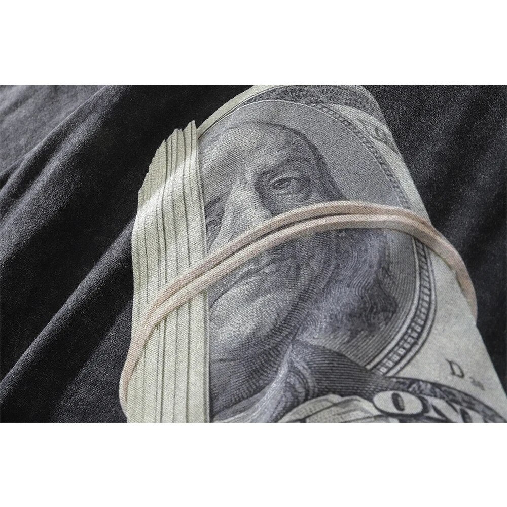 Dark Icon US Dollar Oversized Hip Hop T-shirt Men 2022 Summer Men's Tshirt Cotton Tee Shirts