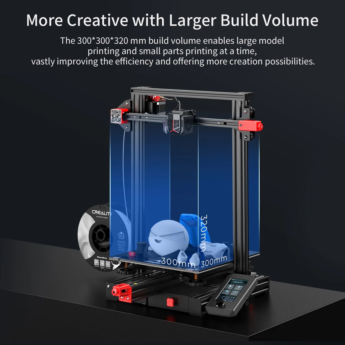 CREALITY Ender 3 Max Neo Upgrade 3D Printer with Dual Z-axis CR-Touch Auto Leveling Large Print Size 300*300*320mm FDM Printers