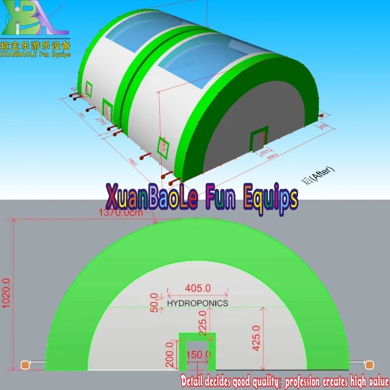50ft H Inflatable Workshop Badminton Tennis Basketball Court Tent Air Dome Camping Tent