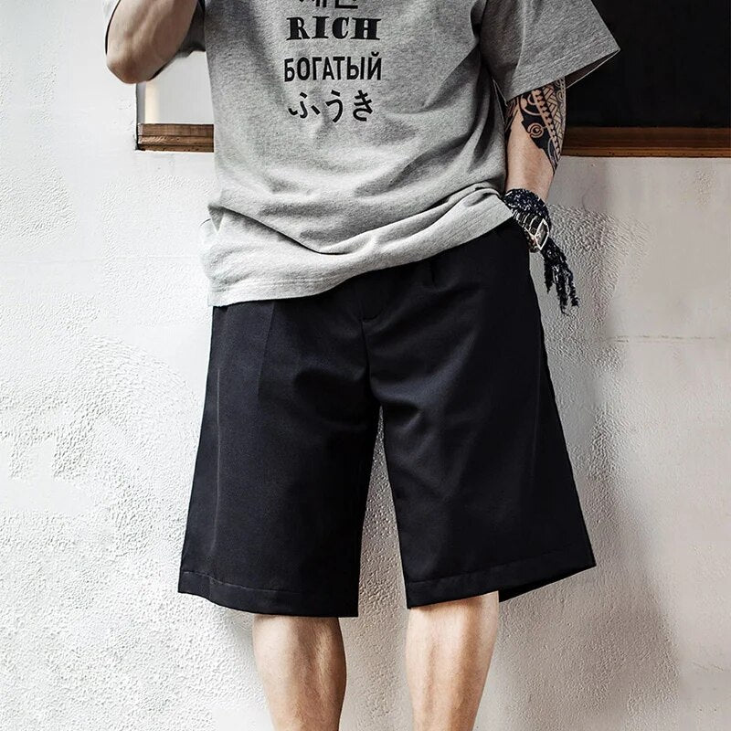 Maden Workwear American Casual Shorts Drop Loose Straight Fit Versatile 5-point Suit Pants for Men's Sport Gym Summer