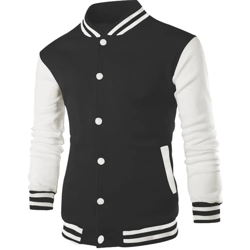Spring Autumn Men's Pilot Bomber Couple Baseball Jacket University Varsity Solid Color Casual Korean Clothes - KAISERINC