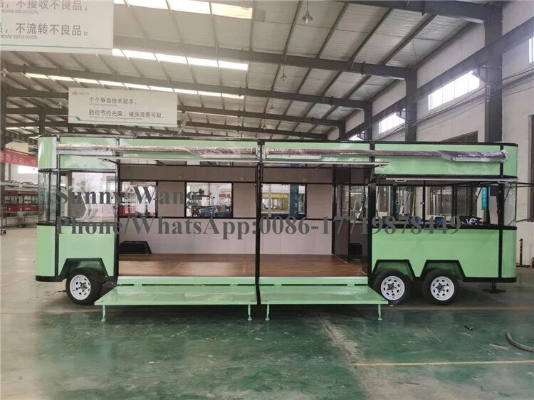 OEM 7m long Concession Food Cart Electric Truck Food Kiosk Hot Dog Kiosk Catering Trailer Sushi Dining Car