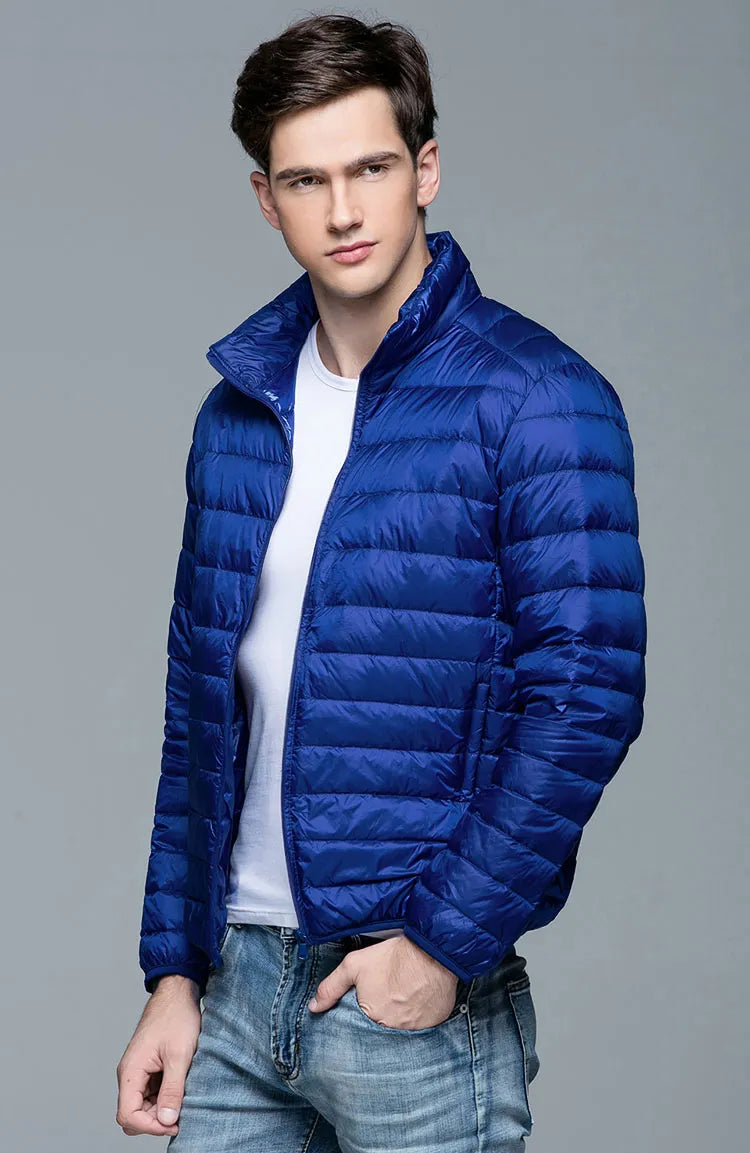 New Autumn Winter Man 90% Duck Down Jacket Ultra Light Thin S-3XL Spring Jackets Men Stand Collar Outerwear Coat - KAISERINC