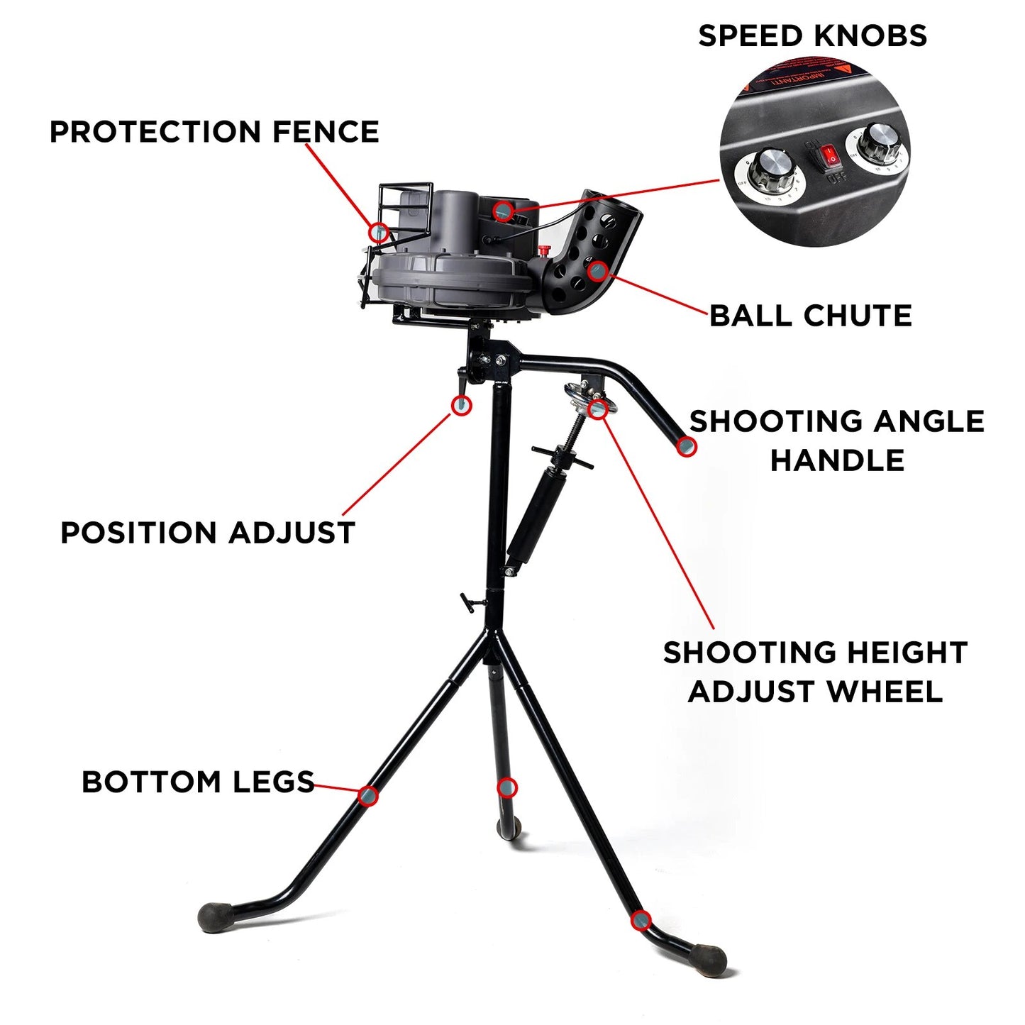 777BH Dual-Wheel Baseball Pitching Machine Upgraded Version, 30 to 95 MPH with Regulation Baseballs