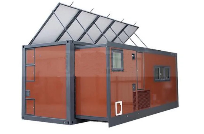 Hot Sell BIPV Glass Houses Prefab Container Modular Foldable Expandable Prefabricated House With Solar Electricity Energy System