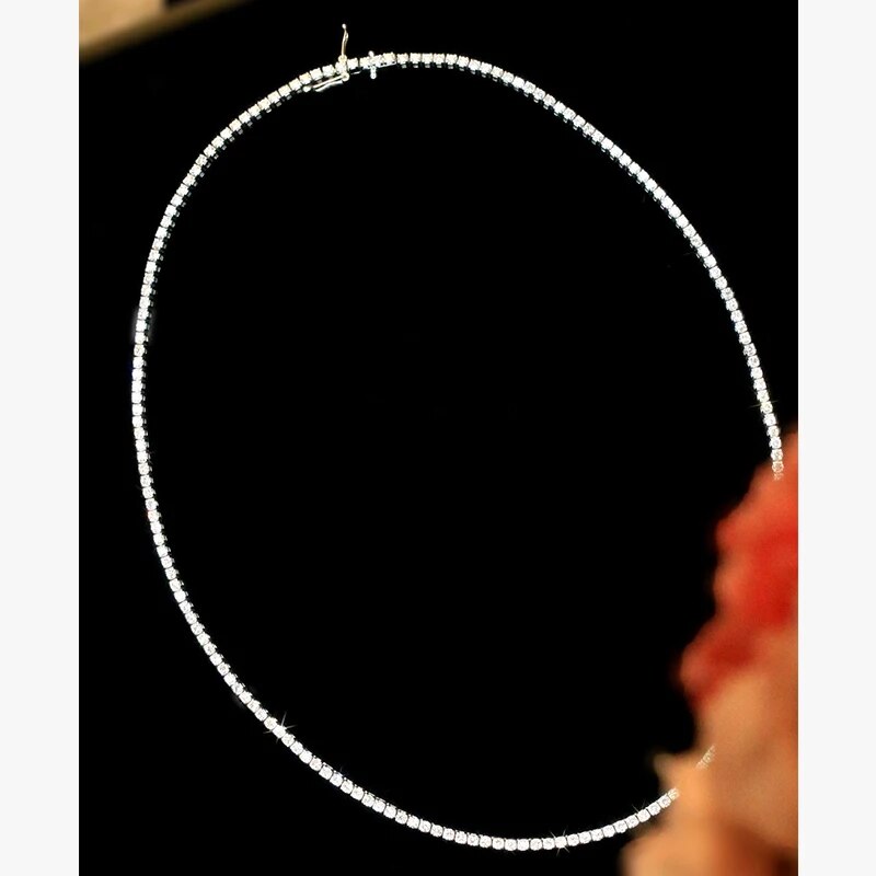 Aazuo Fine jewerly 18K Gold Real Diamonds 5.2ct H SI Luxury Classic Tennis Necklace Gife For Woman Senior Party Charm Jewelry