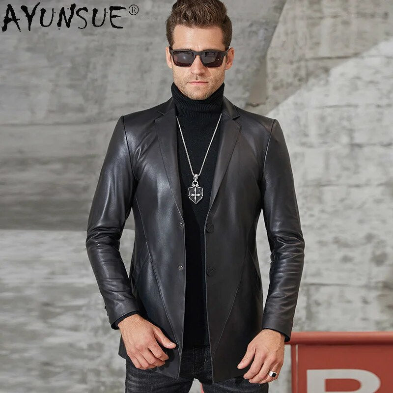 High quality Genuine Leather Jacket Men Suit Korean Men's Clothing Sheepskin Jackets Autumn Coat Male Windbreaker Ropa Hombre