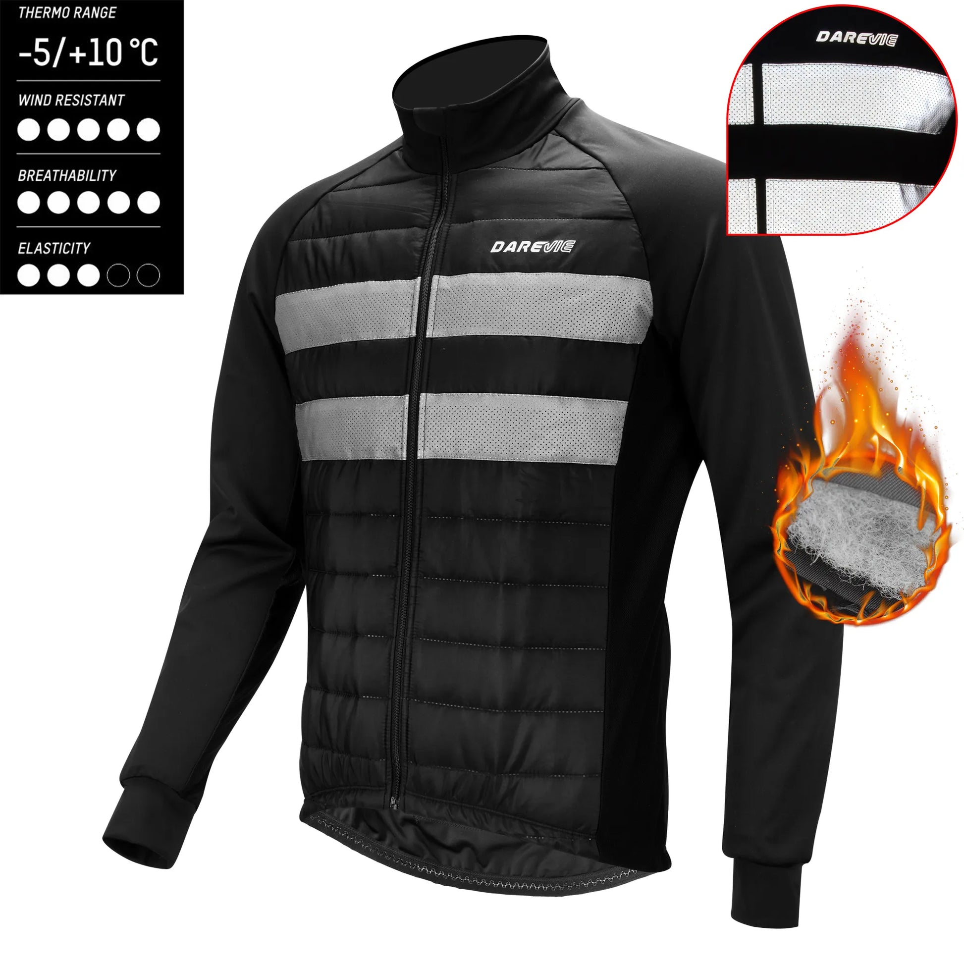 DAREVIE Cycling Jacket 2022 Women Winter -5℃~10℃ Men Cycling Jackets Reflective Keep Thermal Down Breathable Cycling Jacket - KAISERINC
