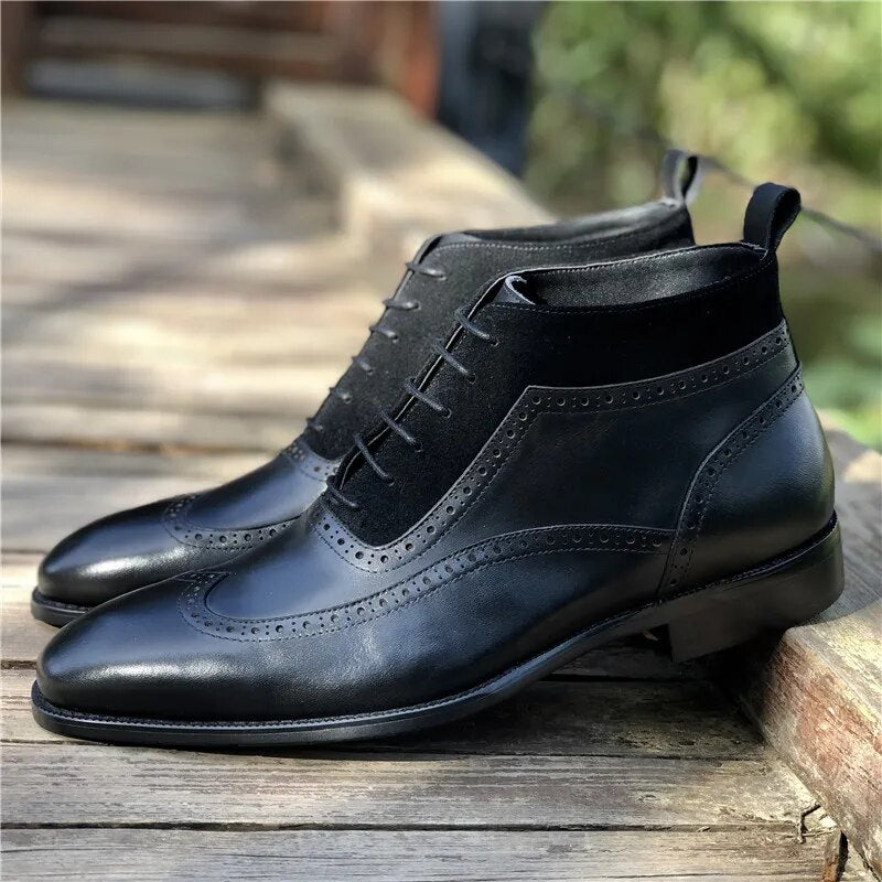 Leather Chelsea Boots Men's Brock Leather Men's Shoes ankle platform boots