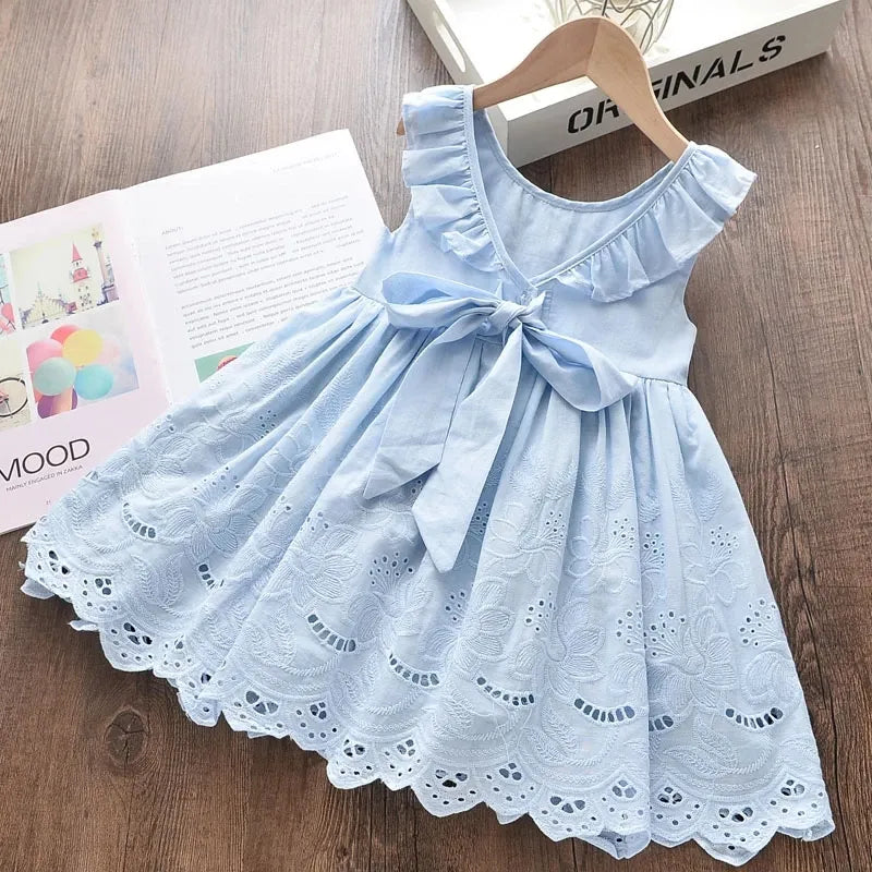 Melario Girls Dresses New Sweet Princess Dress Baby Kids Girls Clothing Wedding Party Dresses Children Clothing Pink Applique - KAISERINC
