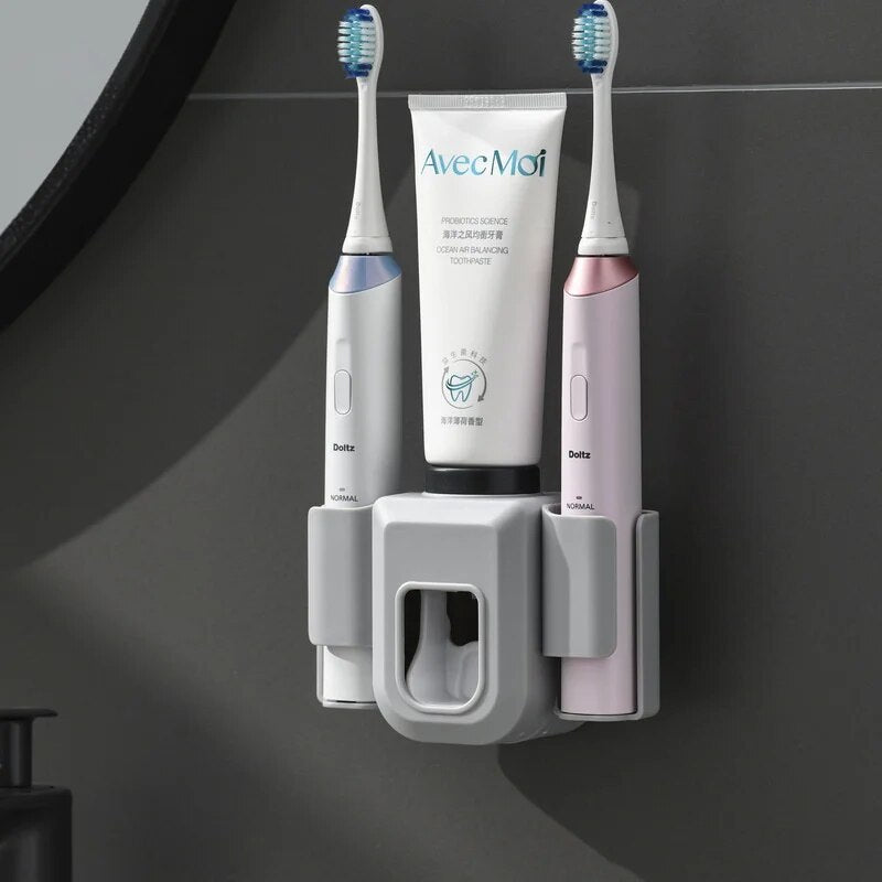 Electric Toothbrush Holder Automatic Toothpaste Dispenser Sets Wall Mounted Toothpaste Squeezer Bathroom Accessories Drop Ship