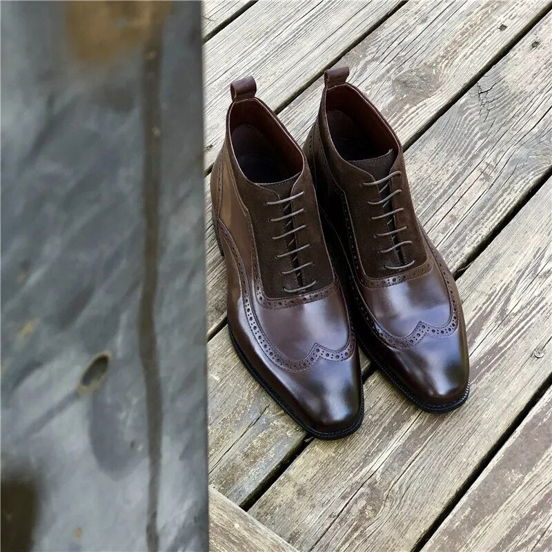 Leather Chelsea Boots Men's Brock Leather Men's Shoes ankle platform boots