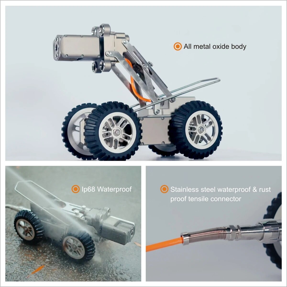 SYANSPAN 512Hz Locate IP68 Waterproof Automatic Robotic Pipe Inspection Camera Pipelines Sewer Crawler Robot  HD Resolution