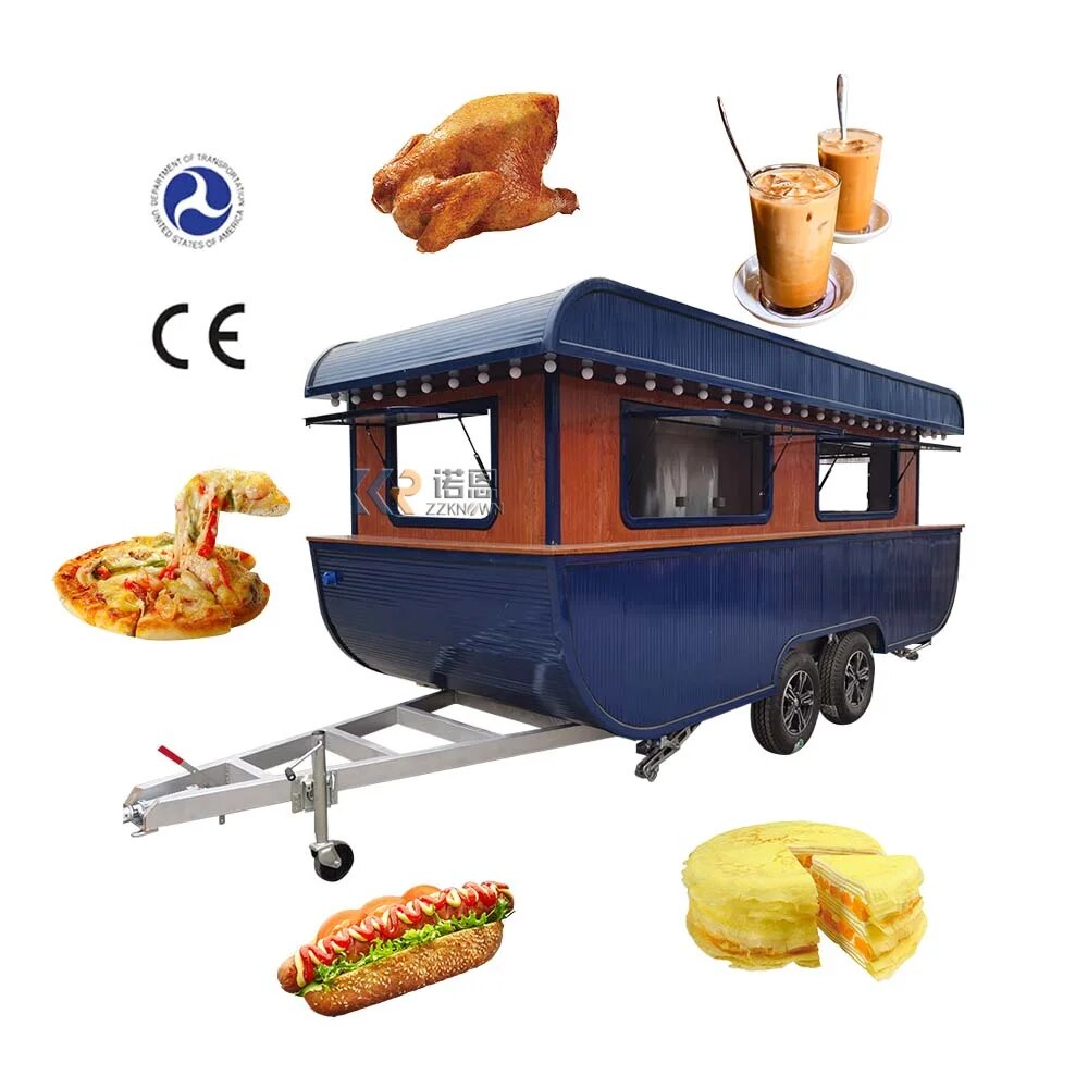 OEM Car Towable Fast Cart Best Quality Car Food Tray With CE Mobile Tow Street Ice Cream Vending Food Carts For Sale