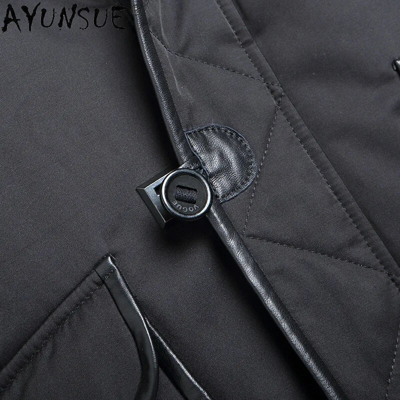 Men Clothing Winter Jacket Mens Real Raccoon Fur Men's Jackets 5XL Thick Parkas Shearling Long Coat Male Jaqueta LXR371