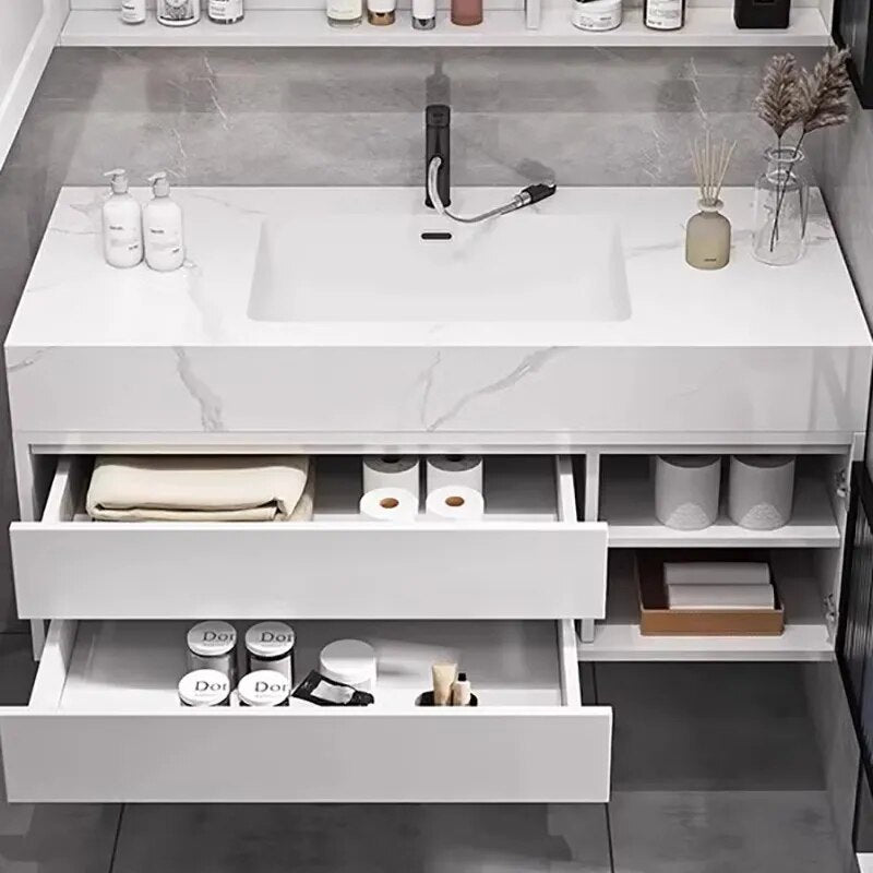 Display Narrow Vanity Bathroom Cabinets Entrance White Bathroom Cabinets Storage Shelves Meuble Toilette Home Furniture YX50BC