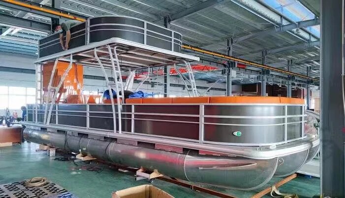 NEW Design House Boat Pontoon Houseboat Whitewater Luxury Yacht OUTBOARD Outboard Machine Aluminum Customized CE Certificate 14