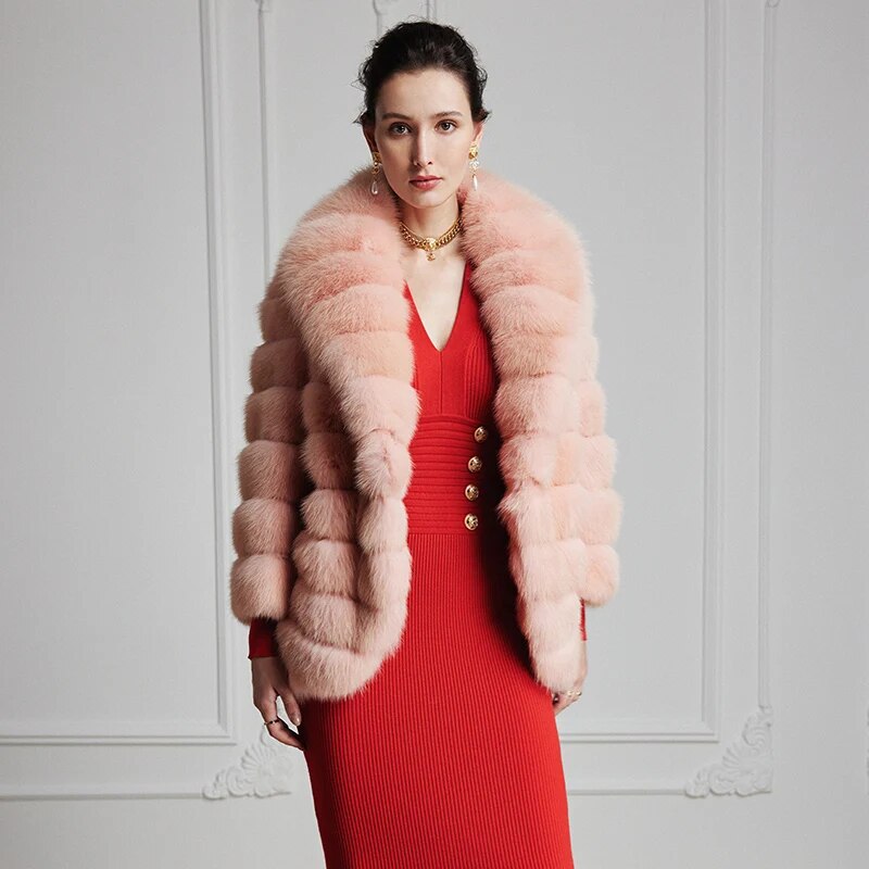 Women's Fur Coat 2223 Trend Natural Fur Long Mink Pink Fashion Outerwear Jackets Trench Coats New In Outdoor Clothes Clothing