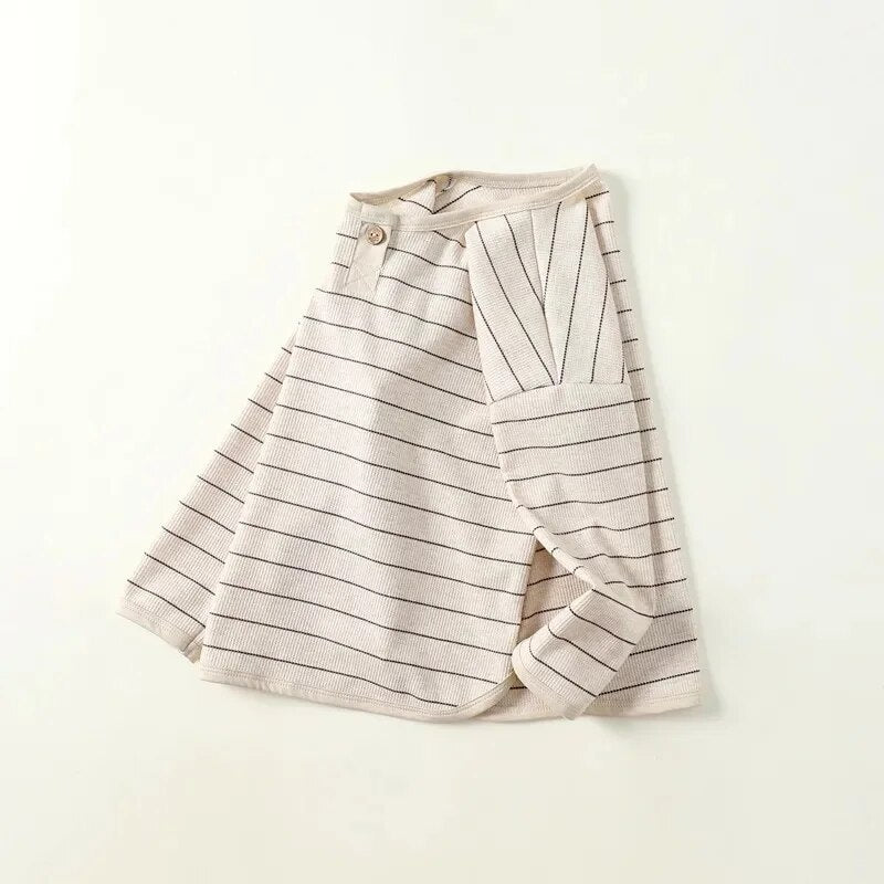 Children's Long Sleeve T-shirt Cotton Striped Shirt 2023 Autumn New Casual Loose Boy's Adolescent Bottoming