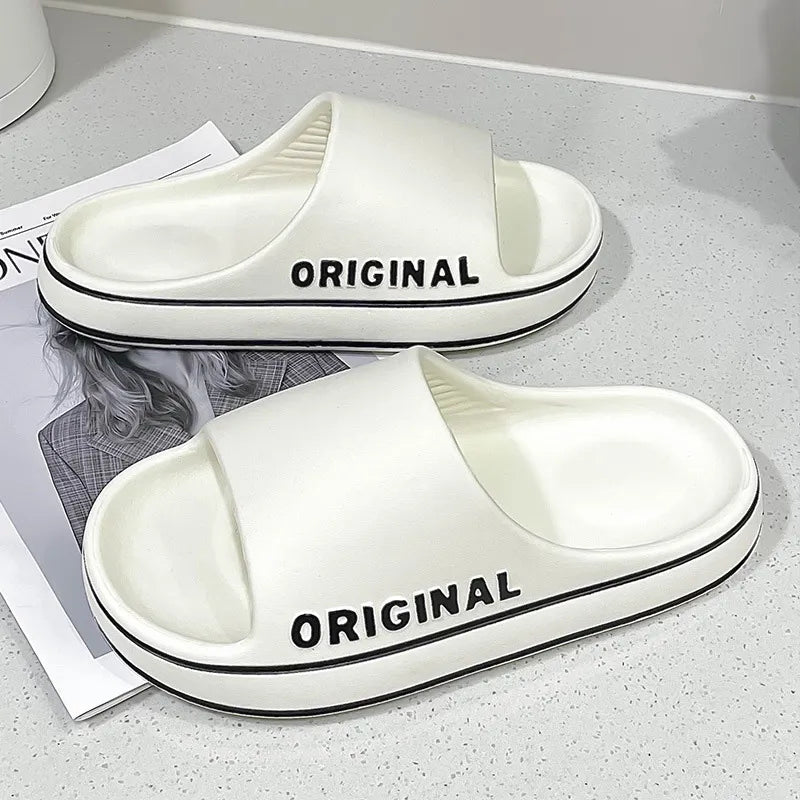 Fashion Men's Home Slippers Indoor Beach Shoes Colorful Slippers Soft Sole Non-Slip Footwear Men's Sandals Summer 2023 Female