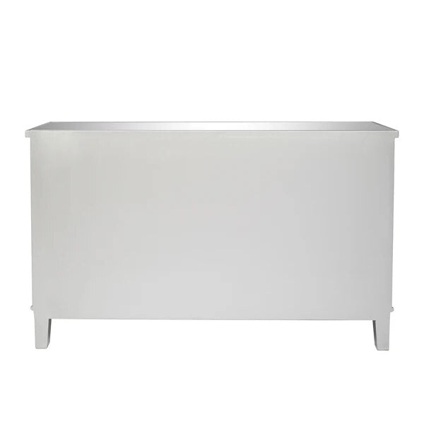 Mirrored Glass TV Stand with 7 Drawers Cabinet Modern Furniture for Living Room Bedroom Decoration 130 x 36 x 78 cm Silver