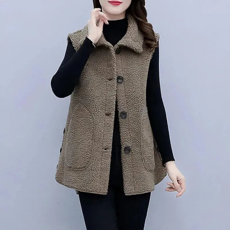 2023 New Autumn Winter Vest Jackets Women's Fashion Waistcoat Ladies Thickened Outwear Warm Sleeveless Coat Tops Female Overcoat - KAISERINC