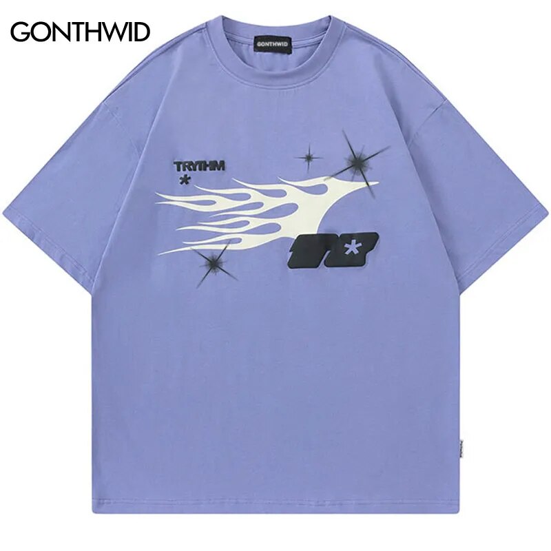 Hip Hop Oversized T Shirt Men Harajuku Letter Graphic Print Punk Gothic Tshirt 2023 Fashion Summer Cotton Loose Tee Shirts Tops