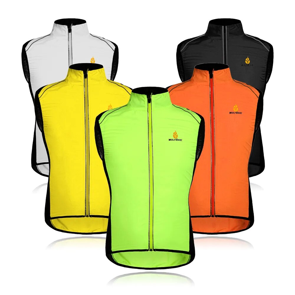 WOSAWE Windproof Cycling Jackets Men Women Riding Waterproof Bicycle Clothing Bike Long Sleeve Jerseys Sleeveless Vest Wind Coat - KAISERINC