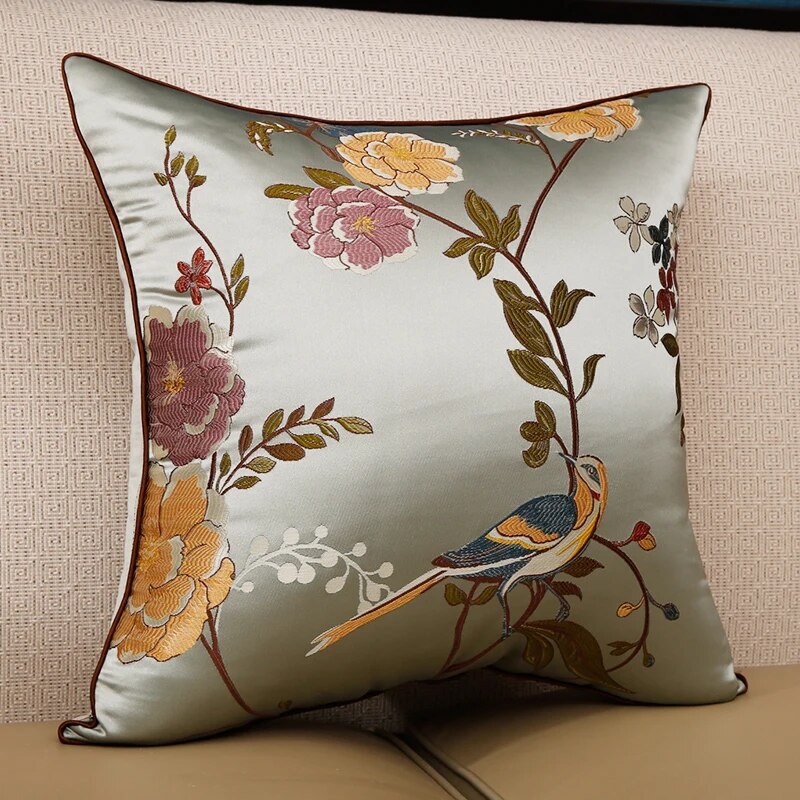 High precision embroidery jacquard pillow case mahogany sofa cushion pillowcase headboard large back pillow back cover customize