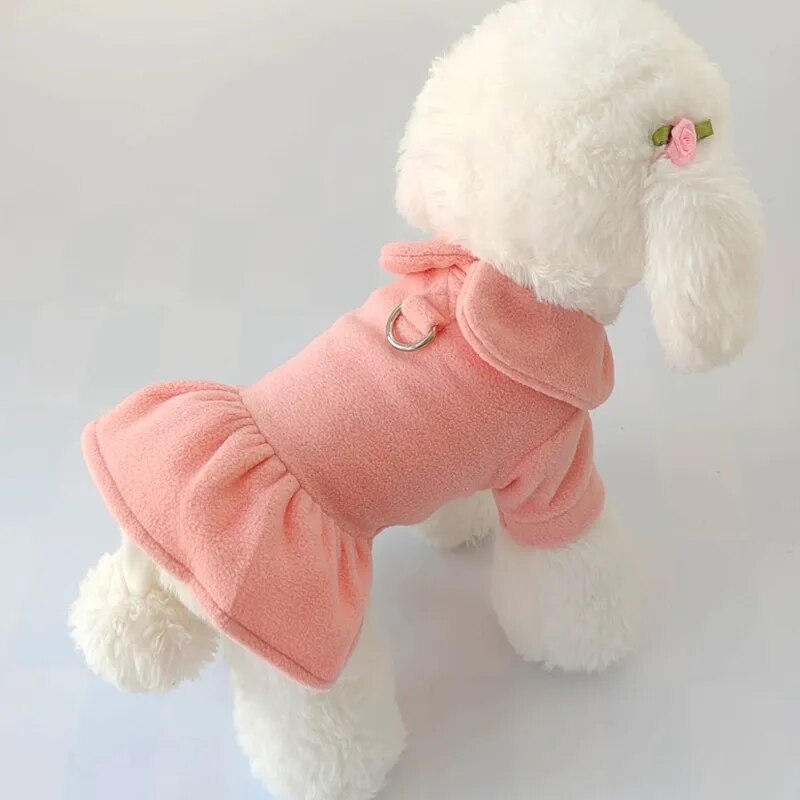 Princess Dog Christmas Bow Skirt Pets Cat Warm Dog Woolen Dress Vest Coat Puppy Sweater Pet Apparel For Chihuahua Yorkie S-XXL - KAISERINC