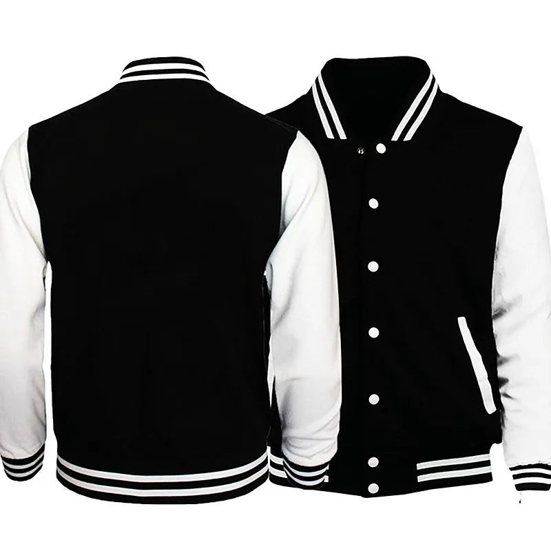 Spring Autumn Men's Pilot Bomber Couple Baseball Jacket University Varsity Solid Color Casual Korean Clothes - KAISERINC