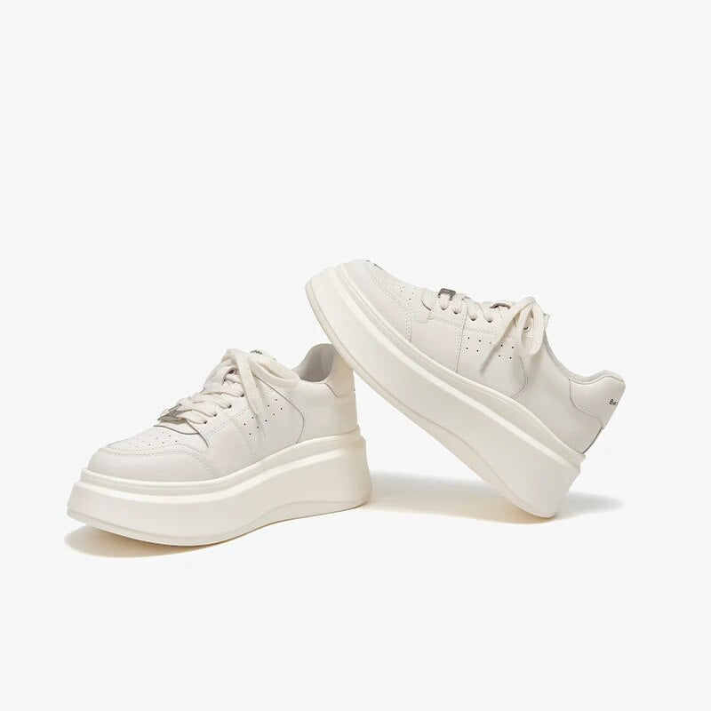 BEAUTODAY Chunky Sneakers Women Vulcanized Shoes Metal Decoration Thick Sole Breathable Spring Ladies Trainers Handmade 29721
