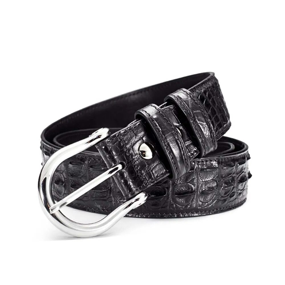 gete Import  crocodile skin  Belt  male  genuine leather  Pin buckle  crocodile skin  Belt  personality  leisure men waist belt